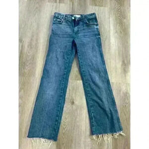 Zara Denim Blue Jeans, Raw Hem, size 2